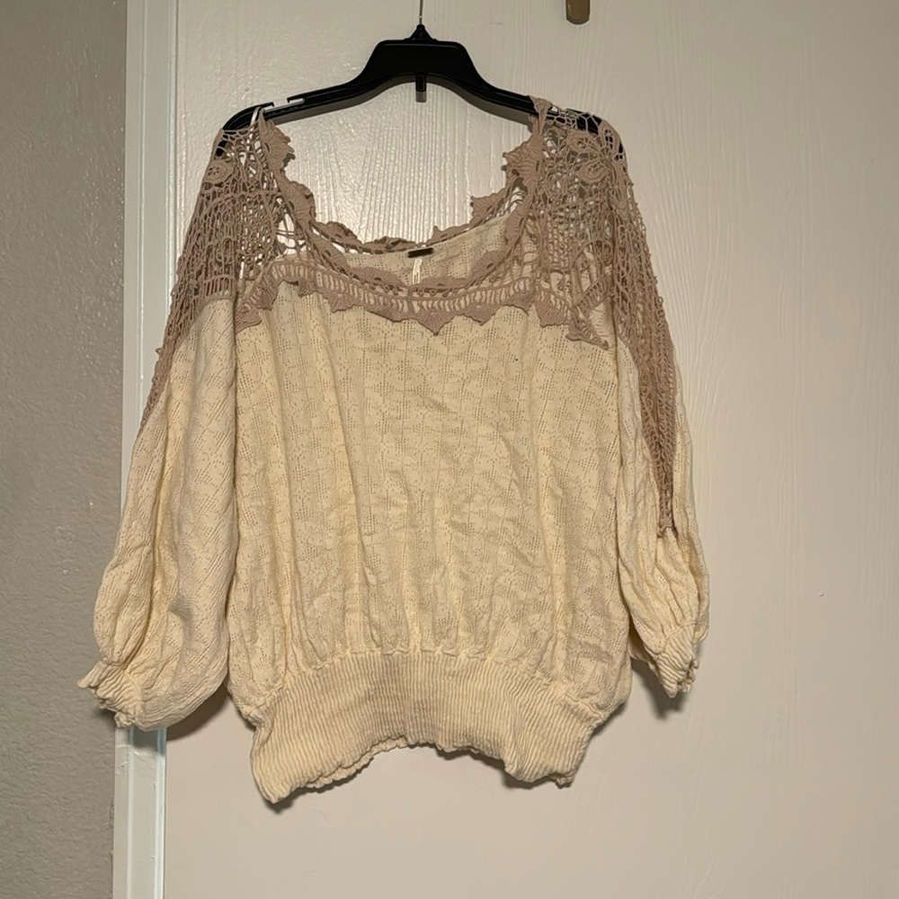 Free people lace cream top